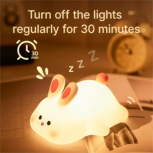 Kawaii Animal LED Night Light (3.9 in) - Dimmable Silicone Table Lamp Rechargeable