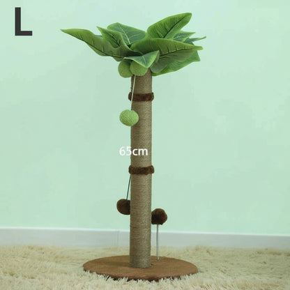 Cat Scratching Post Tree 65cm – Sisal Rope Scratch Tower with Hanging Toys Brown 65cm (25.6")
