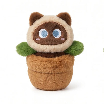 Kawaii Flower Pot Cat Plush – 25 cm Siam 25 cm (9.8 in)