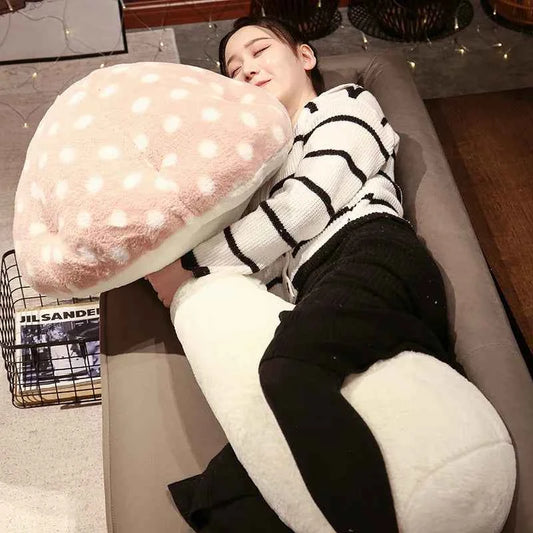 Giant Mushroom Plush Pillow – Huggable Plant Cushion for Sofa & Floor