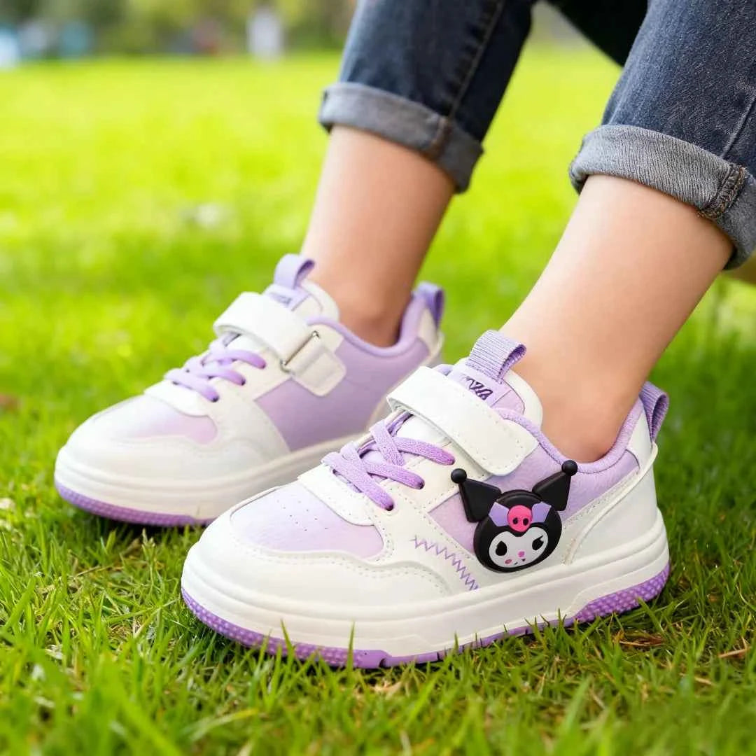 Kids'Casual Shoes Sneakers Cartoon PU Leather Spring Autumn Sports Shoes For Children Anti-slip Pink Pruple Shoes Size 22-36