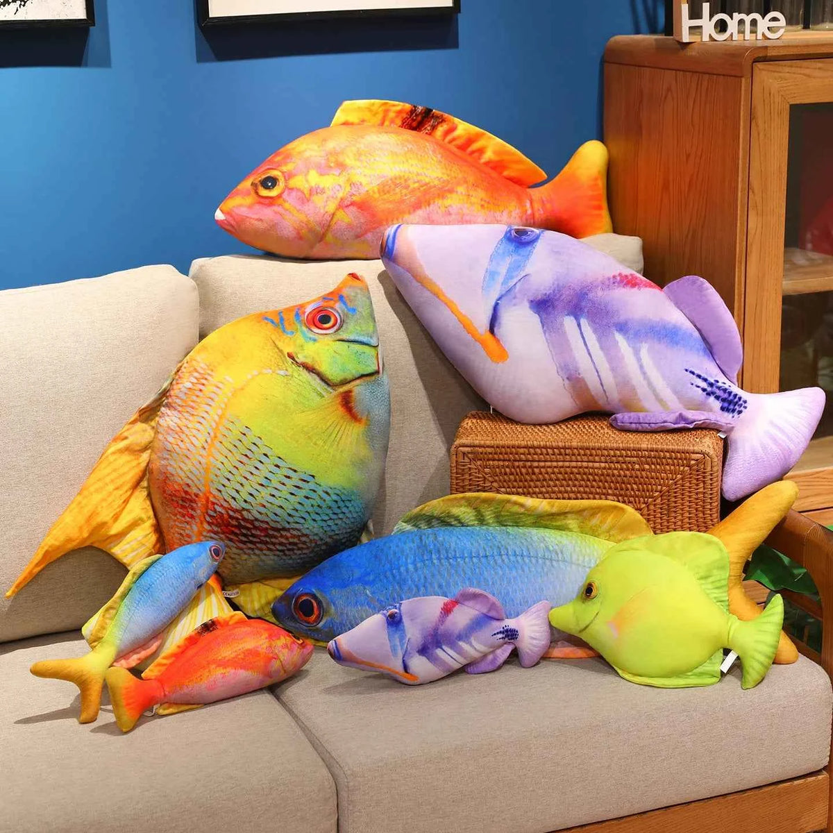 Kawaii Fantasy Fish Plush Doll - Soft Stuffed Ocean and Fantasy Sea Creature Toy and Gift in 5 Styles, 30cm