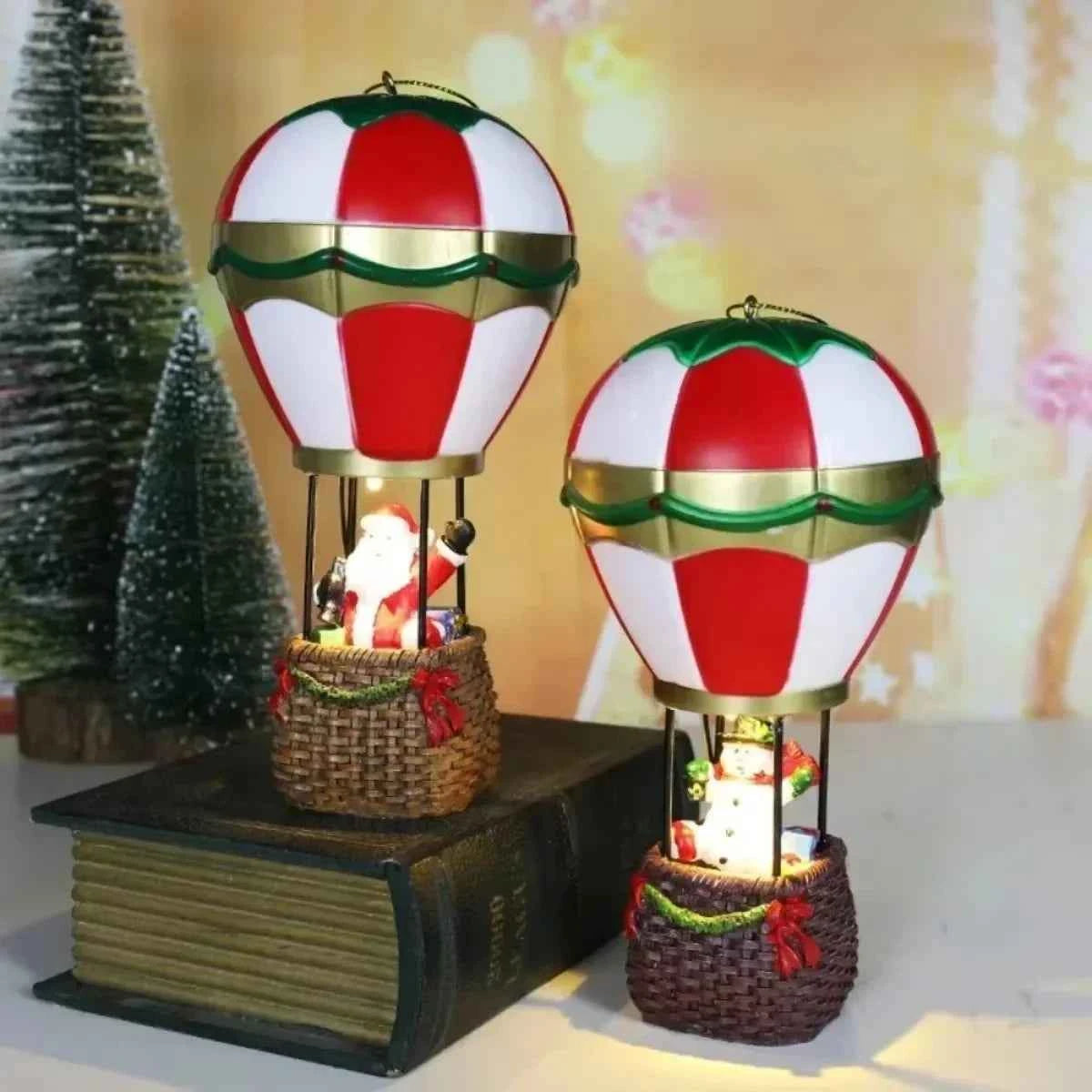 Luminous LED Resin Christmas House - Snowman Santa Shop Micro Landscape Ornament