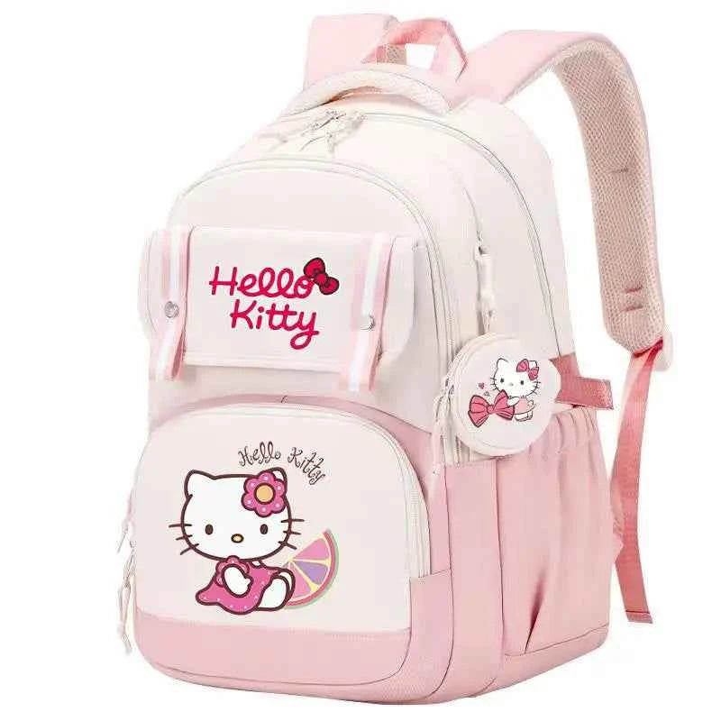 Hello Kitty Large Capacity Backpack Cartoon Daypack Travel Commute Knapsack School bag for Kids Girls Mochila With Coin Purse
