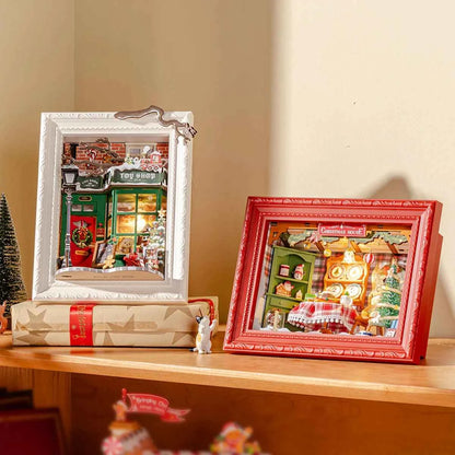 Rolife Christmas Eve Party 3D LED Wooden Puzzle Kit (8.6 in) - Festive Diorama Gift