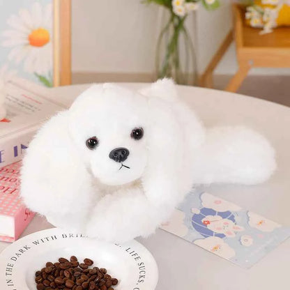 30cm Kawaii Black Puppy Plush Toy Cute Lying Dog Soft Stuffed Doll Pillow Lovely Birthday Gift for Ages