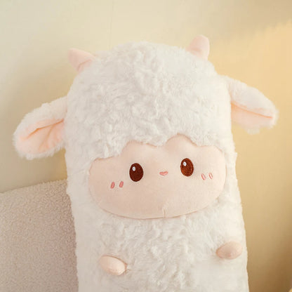 Giant Sleeping Sheep Plush Toy – Long Sheep Body Pillow Stuffed Animal