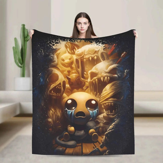 The Binding of Isaac Two Tone Warm Blanket  Child Plush Throw Blanket Novelty Home Decor Flannel Bedspread Sofa Bed Cover