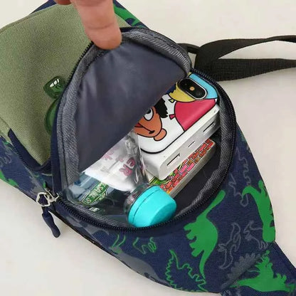 Cute Dinosaur Children's Sling Bag (7.1 in) - Waterproof Oxford Crossbody Chest Bag