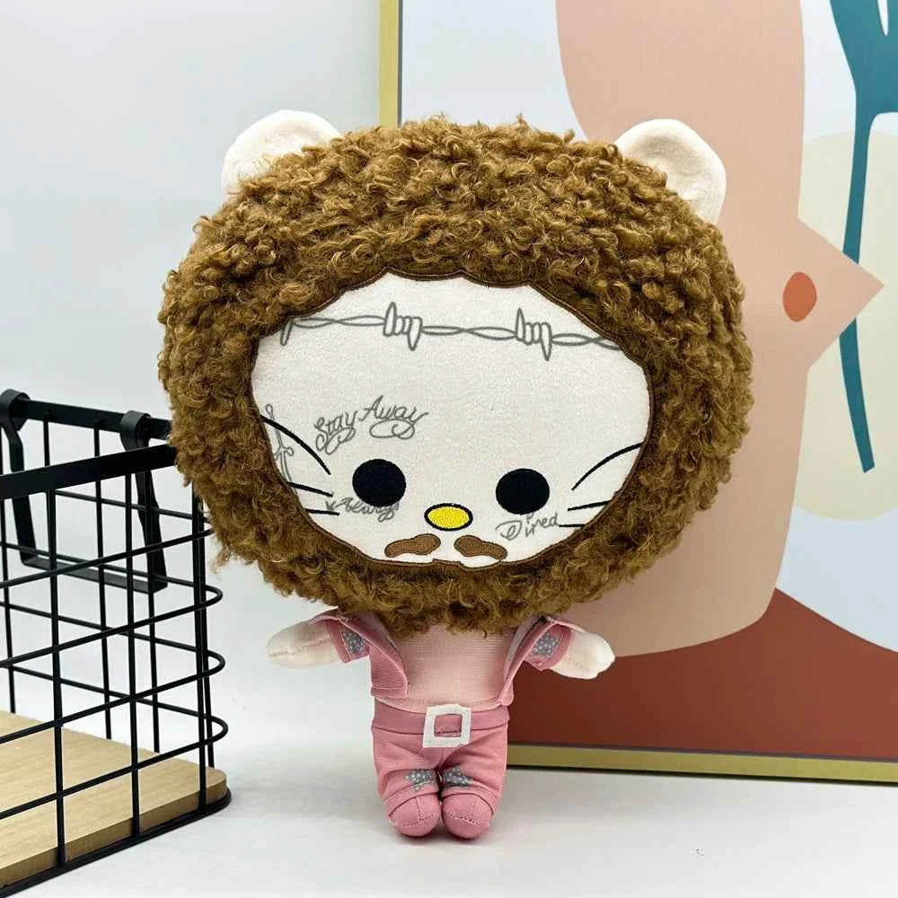 Hello Kitty Post Malone Plush Doll (11.81 inches) - Big Head Pink Suit Stuffed Toy