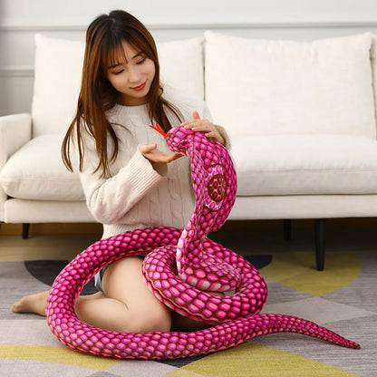 Realistic Snake Plush Toy – Giant Cobra Stuffed Animal Pillow