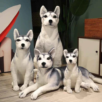 Realistic Husky Plush Toy – Simulation Siberian Husky Stuffed Dog