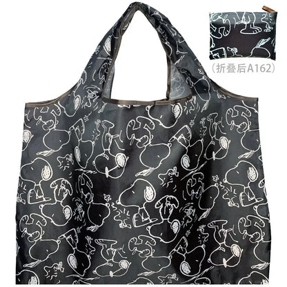 Snoopy Reusable Shopping Bag – Large Capacity Foldable Tote C 20.9 × 15.7 × 10.2 inches (53 × 40 × 26 cm)