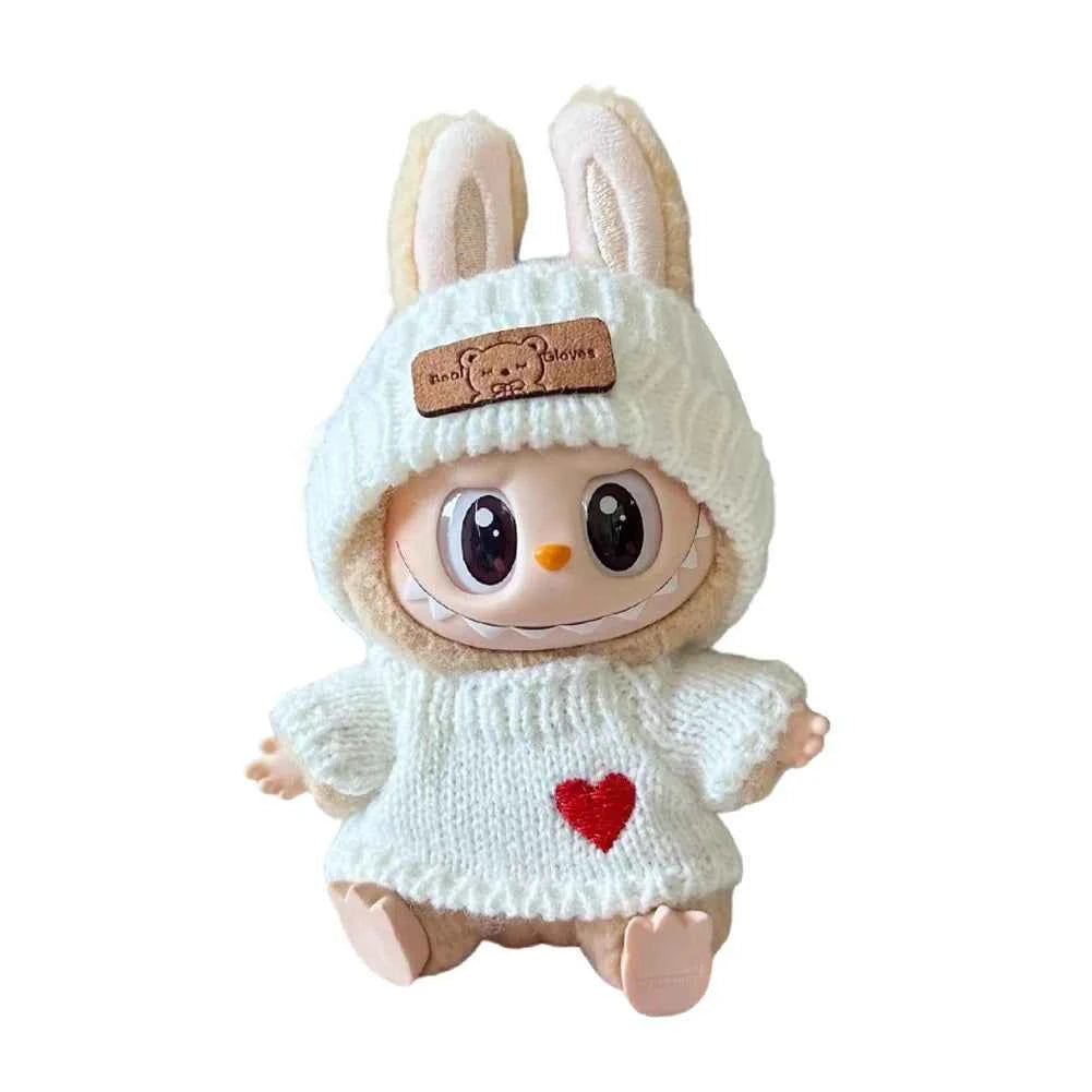 For Labubu 15-17cm V1 v2 Clothes Outfit Sitting Clothes Cute Sweater Hat Outfit Accessories Fashion Dolls Accessories No Dolls