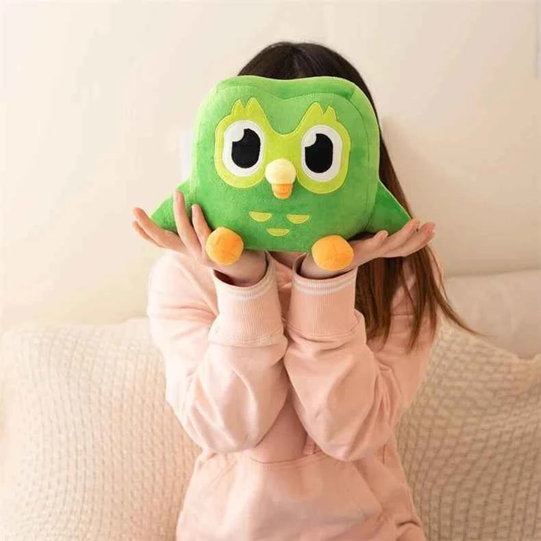 Green Duolingo Owl Plush Toy Duo Plushie Of Duo The Owl Cartoon Anime Owl Doll Soft Stuffed Animal Toy Children Birthday Gift