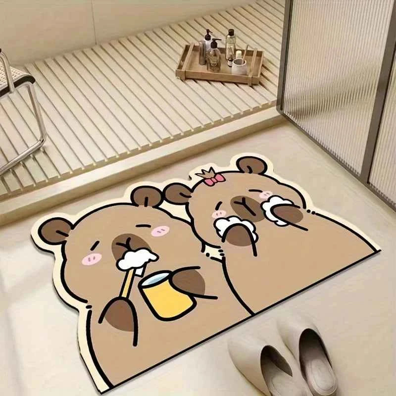 Cute Cartoon Bear Carpet Kitchen Rug Doormat Welcome Mat GZN4
