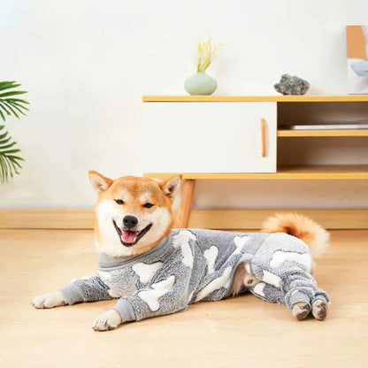 Winter Pet Dog Jumpsuit Clothes Warm Fleece Puppy Dog Pajamas Pet Overalls Costumes For Small Medium Large Dogs French Bulldog