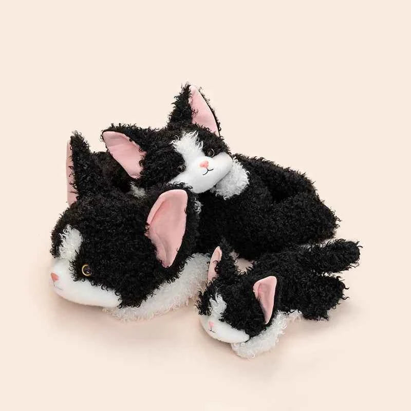 Kawaii Devon Rex Cat Plush Doll - Soft Realistic Lying Curly Kitten Stuffed Pillow and Gift, 3 Sizes