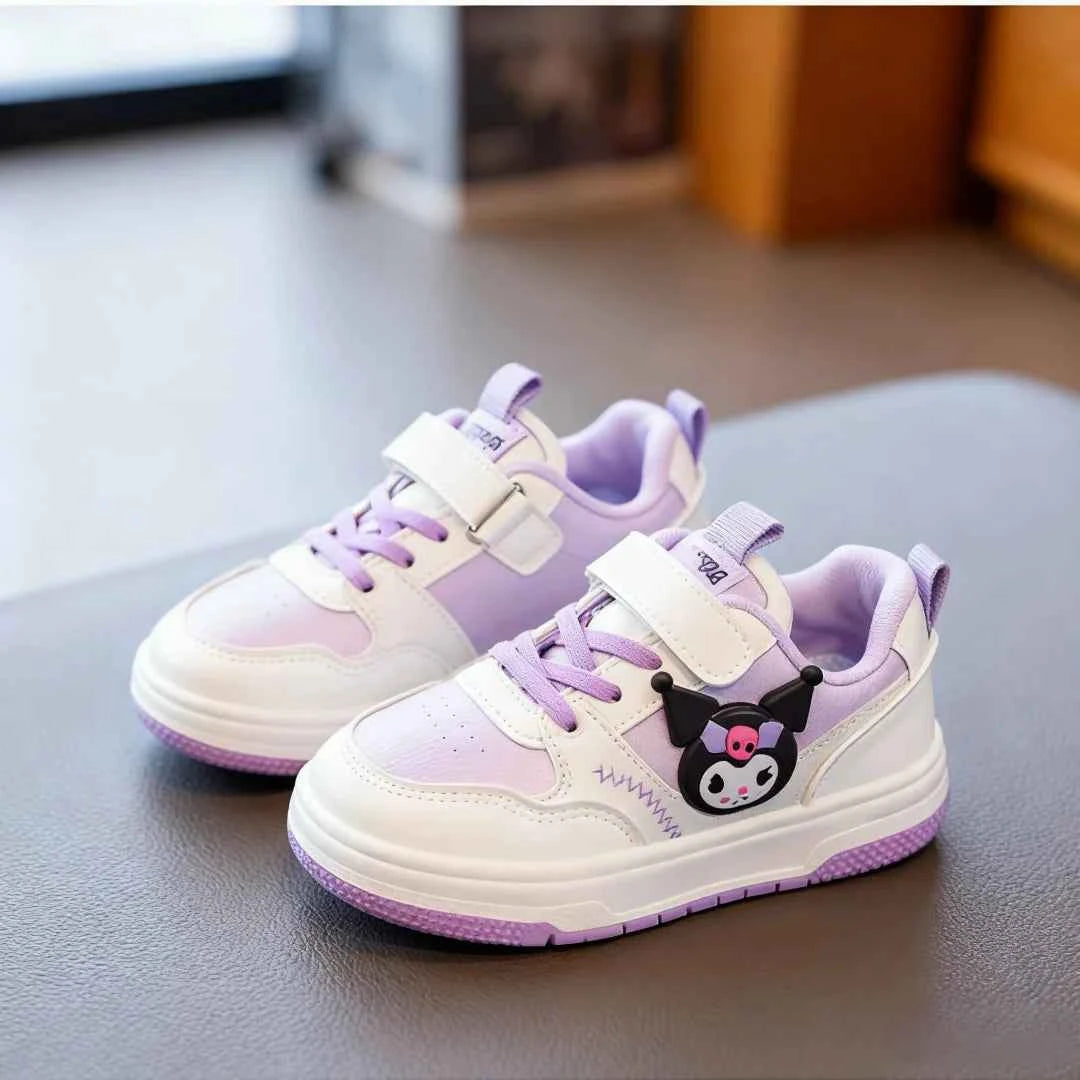 Kids'Casual Shoes Sneakers Cartoon PU Leather Spring Autumn Sports Shoes For Children Anti-slip Pink Pruple Shoes Size 22-36
