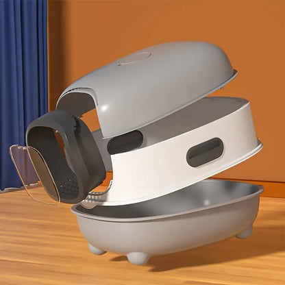 40lbs Large Foldable Cat Litter Box - Top-Entry, Anti-Splash & Odor Control for Multi-Cat Homes