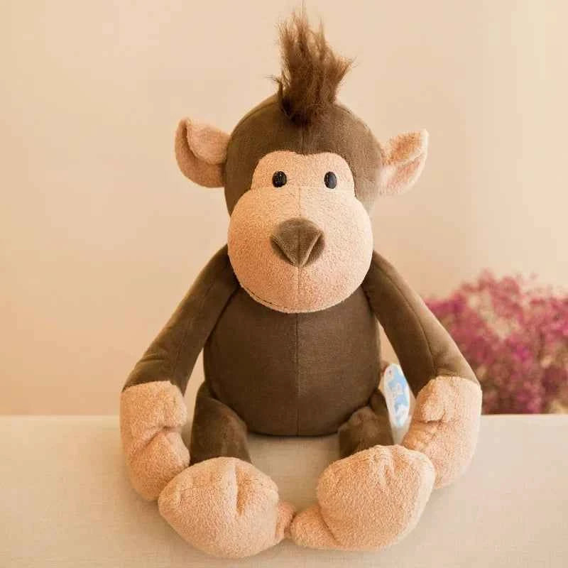 25cm Stuffed Lifelike Lion Tiger Elephant Monkey Leopard Giraffe Raccoon Doll Simulation Forest Animals Plush Toys for Kids Gift