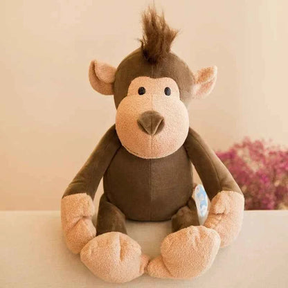 25cm Stuffed Lifelike Lion Tiger Elephant Monkey Leopard Giraffe Raccoon Doll Simulation Forest Animals Plush Toys for Kids Gift