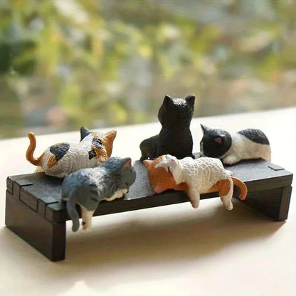 5-Pack Cute Healing Cat Monitor Decoration - Kawaii Screen