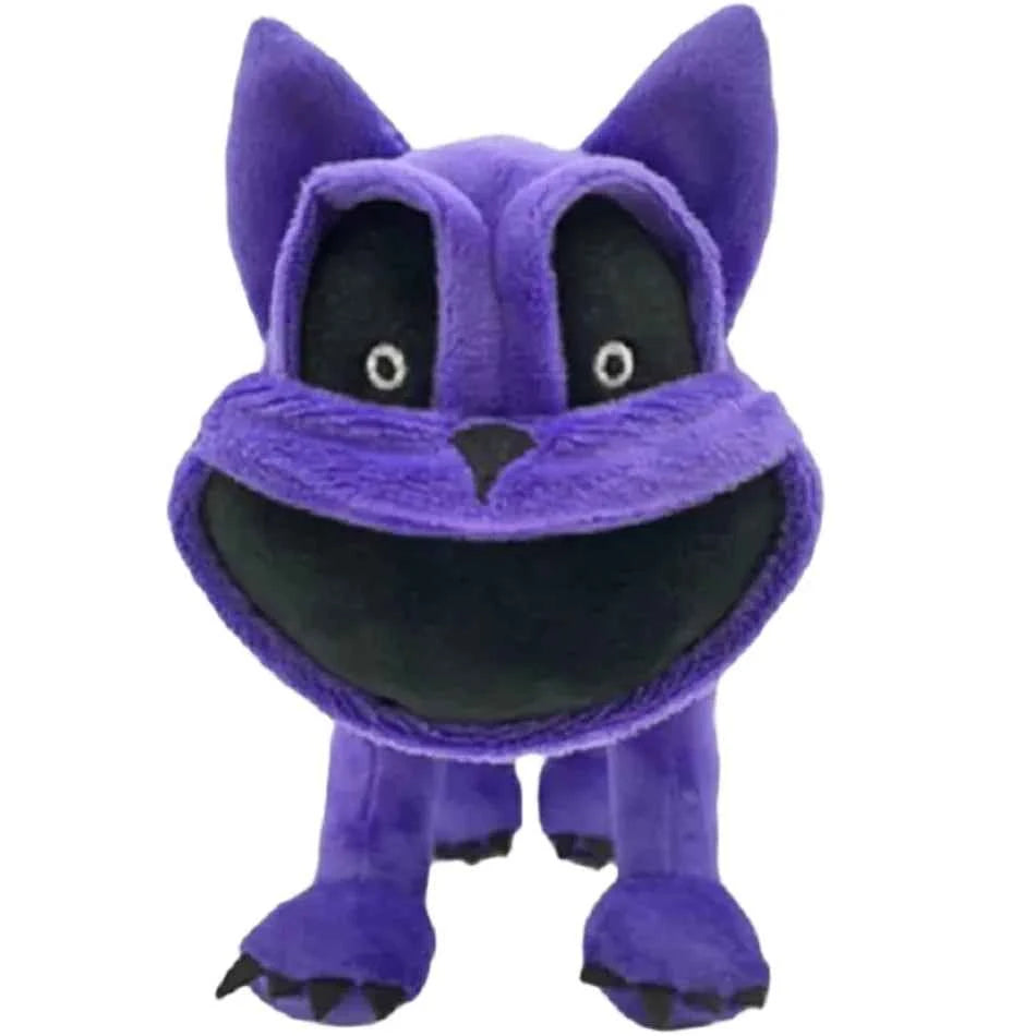 ///30CM Smiling Little Animal Plush Toys Purple Cat Soft Stuffed Plushie Miss Delight Doll Decoration Birthday Present Gifts