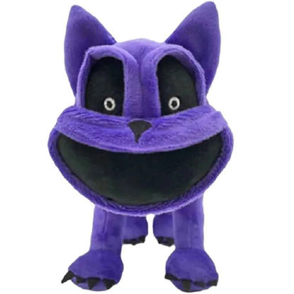 ///30CM Smiling Little Animal Plush Toys Purple Cat Soft Stuffed Plushie Miss Delight Doll Decoration Birthday Present Gifts