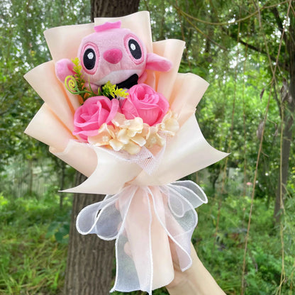 Super Soft Anime Stitch Plush Bouquet (11.0-13.8 in) - Stuffed Doll Gift