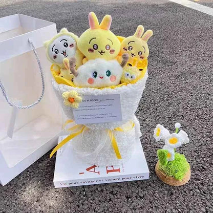 Kawaii Chiikawa Plush Doll Bouquet - Usagi/Hachiware Anime Gift