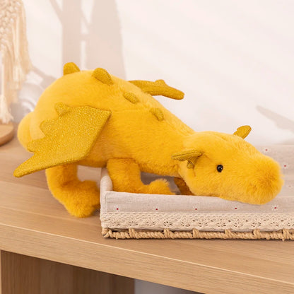 50cm/75cm/100cm Giant Huggable Anime Wings Yellow Flying Dragon Plush Toys Soft Comfy Cute Dinosaur Doll Pretty Home Decor Yellow