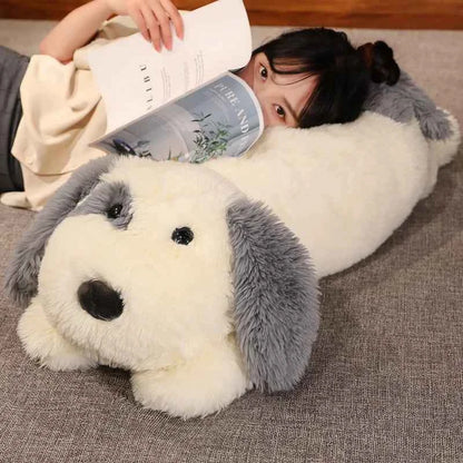 Soft Lying Dog Plush Toy – Giant Fluffy Puppy Hug Pillow