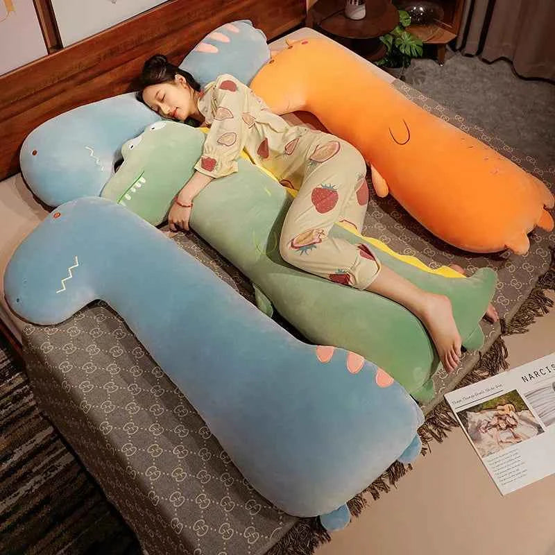 Giant Long Animal Plush Pillow – Fox, Dinosaur & Crocodile Body Pillow