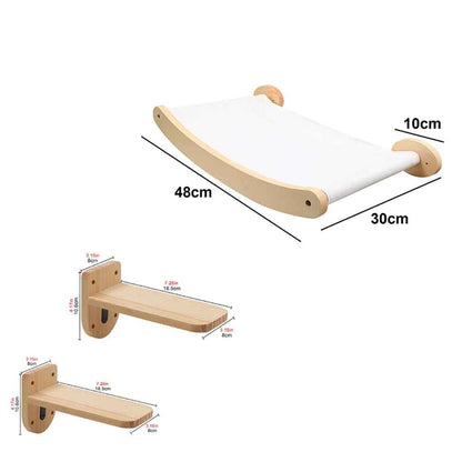 1 Piece Wall-mounted Cat Climbing Rope Solid Wooden Pedals set 108 China Mainland