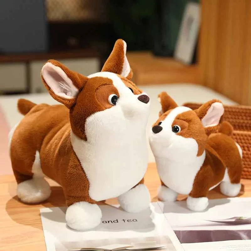 Kawaii Corgi Plush Doll - Soft Stuffed Puppy Toy Room Decor and Gift, 3 Sizes