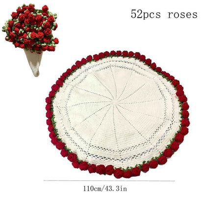 1pcs Finished Flower Bouquet Blanket Soft Lightweight Throw Diameter 110cm