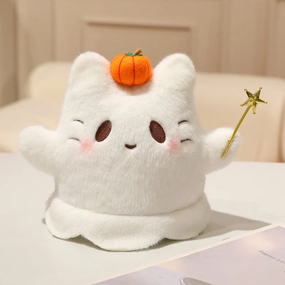 Kawaii Halloween Ghost Cat & Long-Eared Rabbit Plush – 20 cm White A 20 cm (7.9 in)