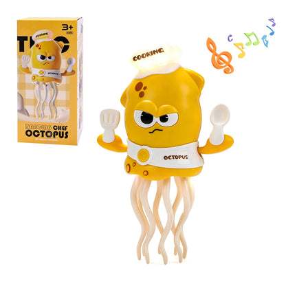 Kawaii Electronic Dancing Squid Toy – LED Light & Music Interactive Robot Lantern (7 Colors) C Yellow