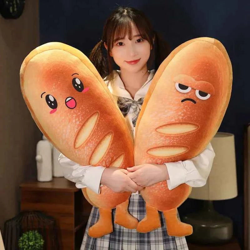 Cute Toast Bread Plush Pillow – Kawaii Soft Food Stuffed Cushion