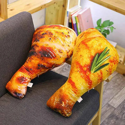 Giant Fried Chicken Drumstick Plush Toy – Funny Food Stuffed Body Pillow