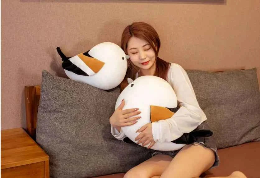 40cm Simulation Fat Round Sparrow Plush Toys Stuffed Lifelike Animal Doll Soft Bird Pillow Cute Gift for Girl
