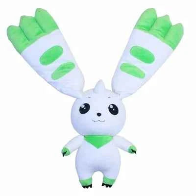 Kawaii Lopmon X Digimon Plush Toy - Soft Stuffed Digital Monster Collectible Gift, Black and White, 45cm