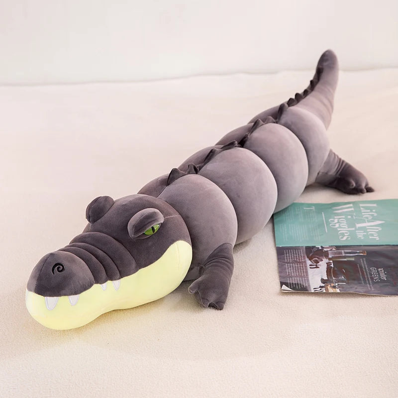 180cm Cute Soft Long Crocodile Pillow Stuffed Plush Toys Office Nap Pillow Home Comfort Cushion Decor Gift Doll Child grey