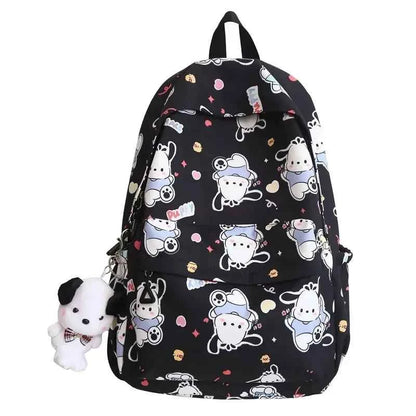 Sanrio Pochacco Printed Backpack Cartoon Zipper Shoulders Bag Large Capacity Student Schoolbag Waterproof Cute Y2k Girl Gifts