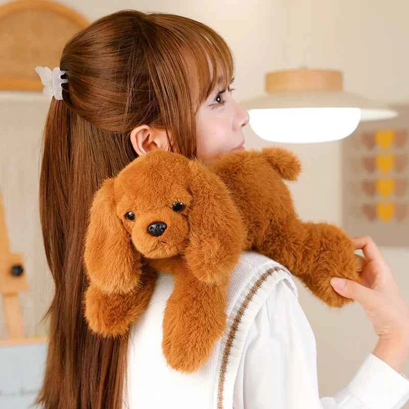 30cm Kawaii Black Puppy Plush Toy Cute Lying Dog Soft Stuffed Doll Pillow Lovely Birthday Gift for Ages