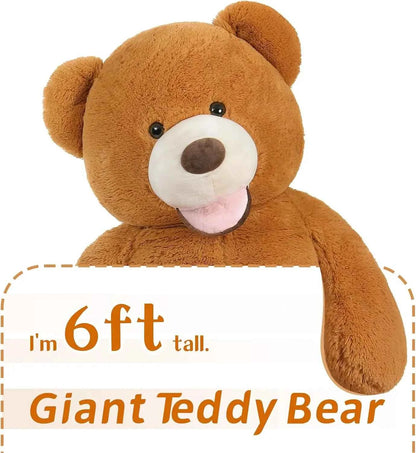 MaoGoLan Giant Teddy Bear 6 Feet Tall, Valentines Big Teddy Bear Stuffed Animal, Adorable Human Size Teddy Bear Plush For Lover