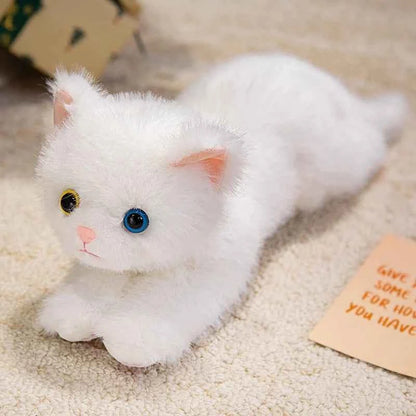 6 Colors Cute Simulation Cat Plush Toys Soft Stuffed Kitten Model Fake Cat Realist Animals Kids Girls Valentine's Day Gift