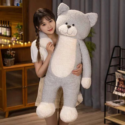 Kawaii Japanese Cat Plush Pillow - Soft Stuffed Appease Sleep Cushion and Gift, 3 Colors and 4 Sizes