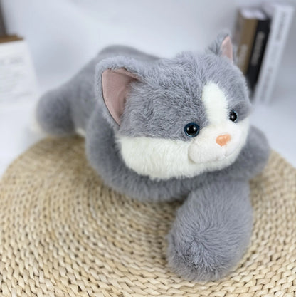 30/65CM Long Arm Weighted Series Panda Koala Dinosaur Tree Lazy Bear Plush Doll Cute Cartoon Animal Lying Doll Party Gift Grey Cat